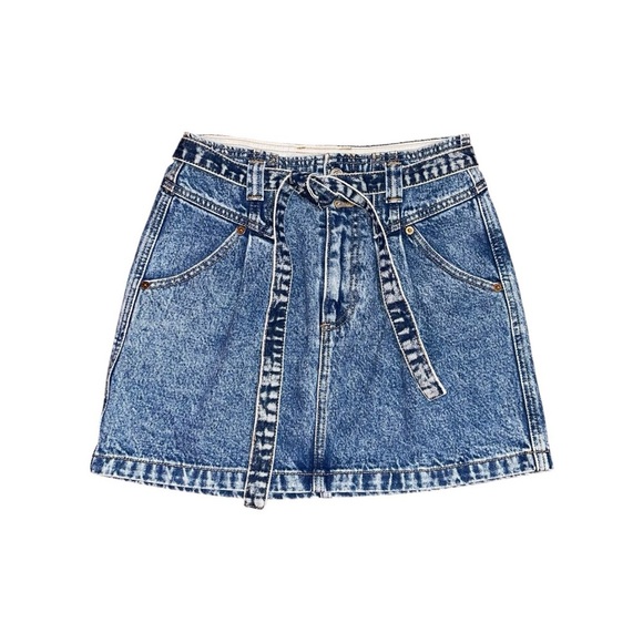 Abercrombie & Fitch Jean Skirt Women’s Size 4 US Blue Denim Belted Short Mini - Picture 1 of 8